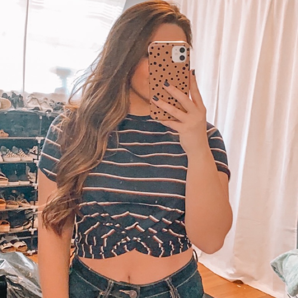 striped crop top